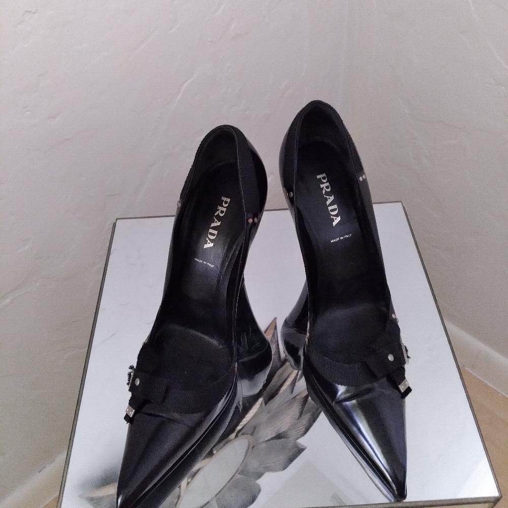 Prada leather heels